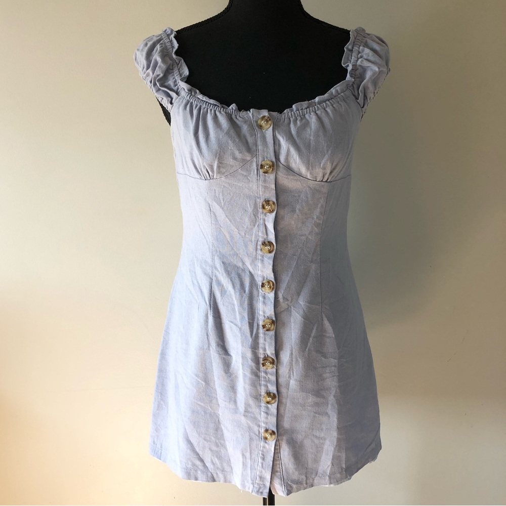 Women’s L’ATISTE by Amy Blue Button up Short sleeve Tunic top size S